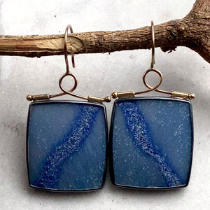 Dumortierite in Quartz Earrings