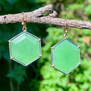 Jade Hexagon Earrings