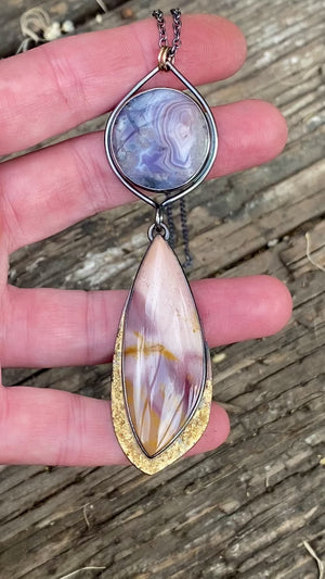Lace Agate and Mookaite Necklace