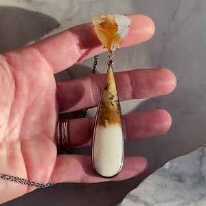Ombré Feldspar, Agate, and Mozambique Garnet Necklace