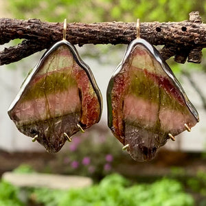 Multicolor Tourmaline 'Wing' Earrings