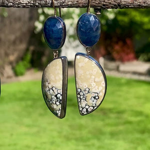 Sapphire and Oolite Jasper Earrings