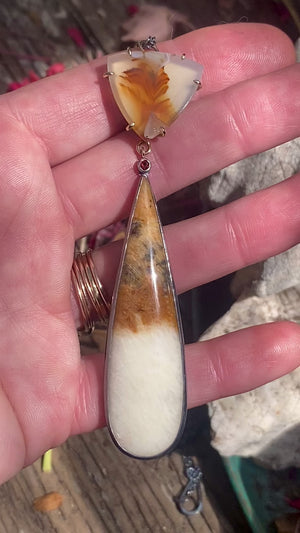 Ombré Feldspar, Agate, and Mozambique Garnet Necklace