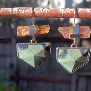 Imperial Topaz and Kambaba Jasper Earrings