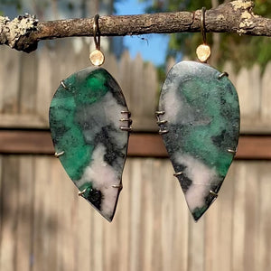 Emerald Leaf Earrings