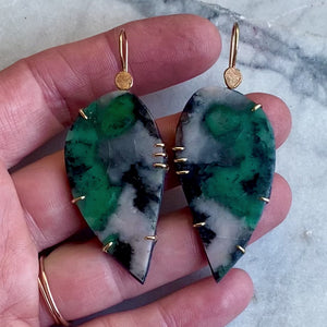 Emerald Leaf Earrings