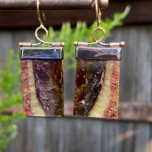 Striped Tourmaline Hinged Earrings