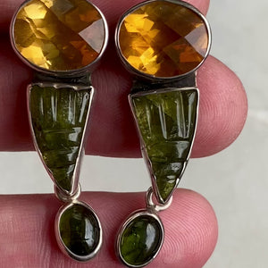 Citrine and Tourmaline Earrings