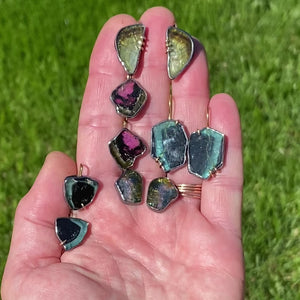 Multicolor Tourmaline Shard Earrings