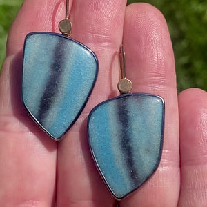 Custom Troelite/Lazulite in Quartz Earrings