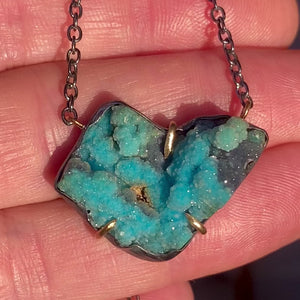 Drusy Chrysocolla Necklace