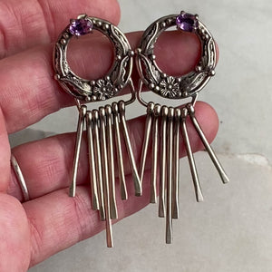 Amethyst Fringe Earrings