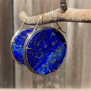 Lapis Lazuli Hoop Earrings