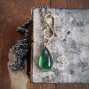 Pear-shaped Green Tourmaline Pendant