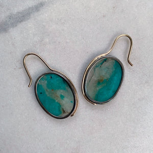 Amazonite in Quartz Earrings