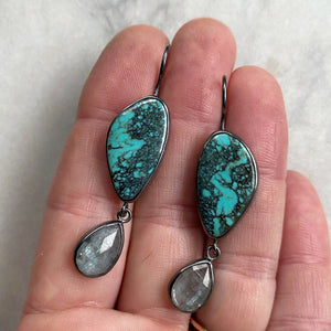 Turquoise and Aquamarine Earrings