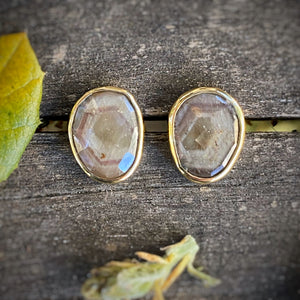 Champagne/Rosè Sapphire Stud Earrings