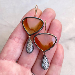 Montana Agate and Snakeskin Wrasse Earrings