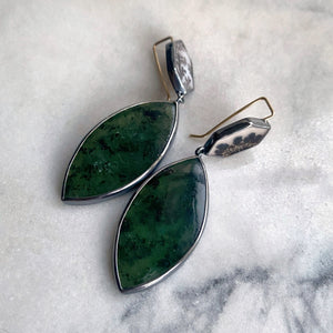 Dendritic Agate and Moss Agate Earrings