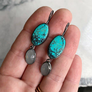 Turquoise and Aquamarine Earrings
