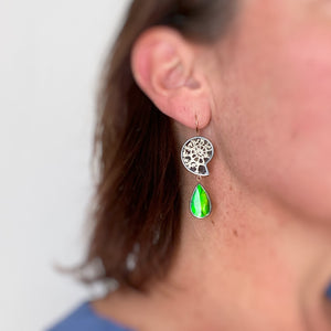 Ammonite and Ammolite Earrings