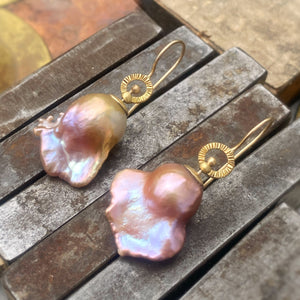 Spinning Baroque Pearl Halo Earrings