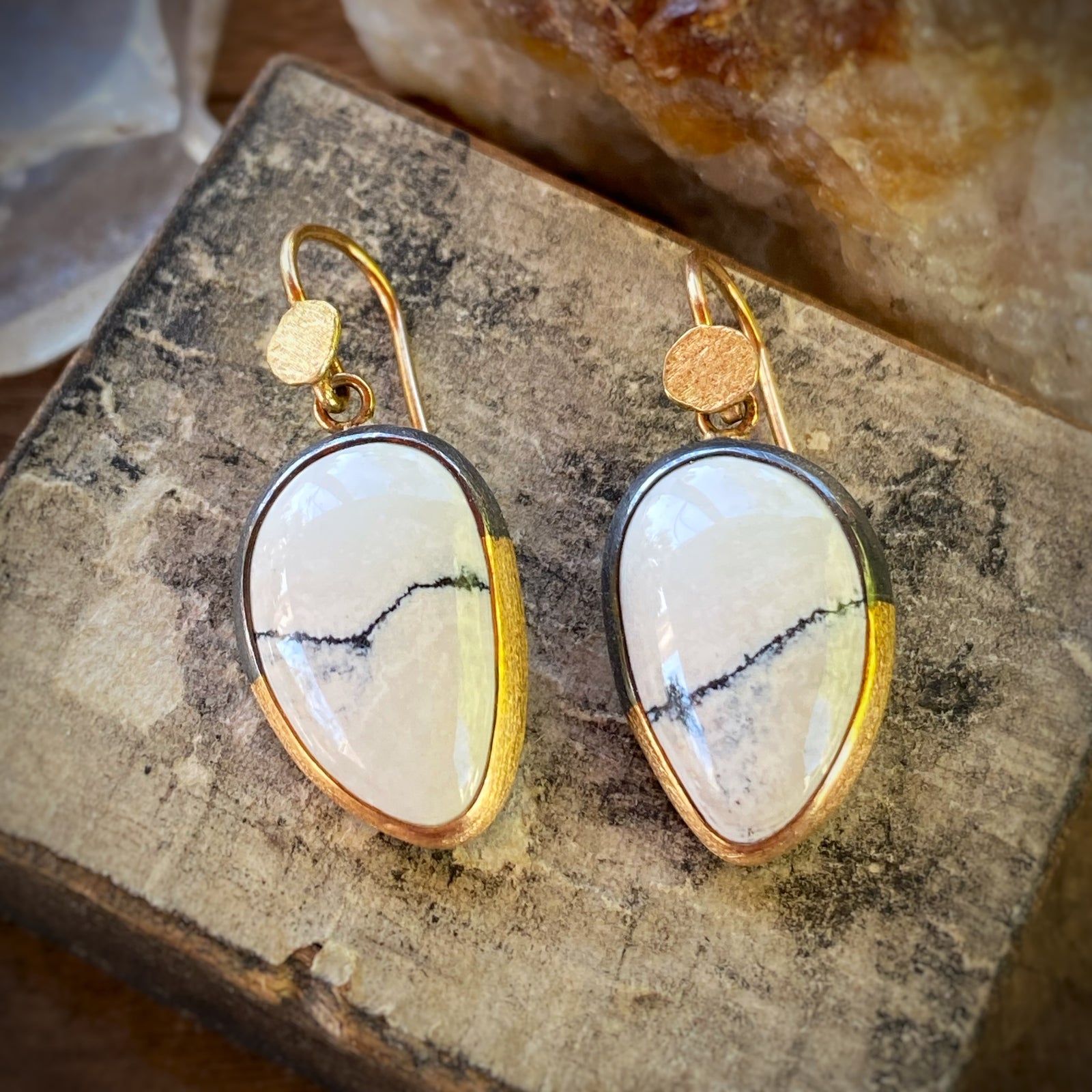 Baby Gift-Wrapped Ivory Creek Variscite Earrings