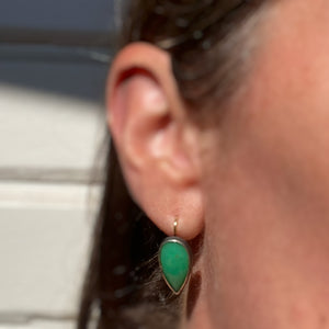 Convertible Chrysoprase and White Aquaprase Earrings