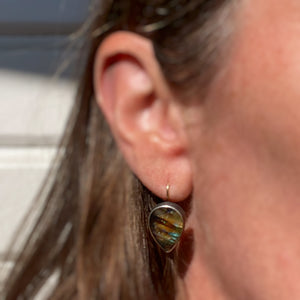 Convertible Labradorite and White Aquaprase Earrings