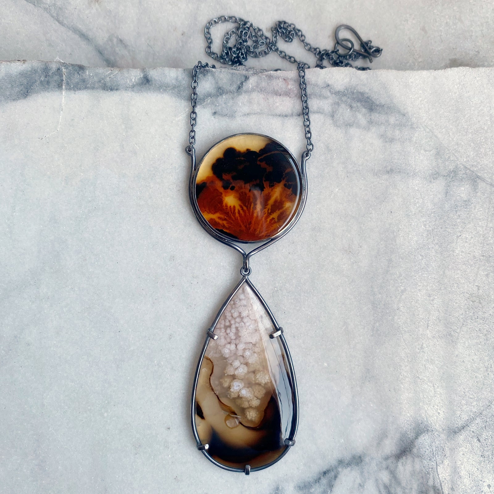 Dendritic and Turkish Agate Necklace