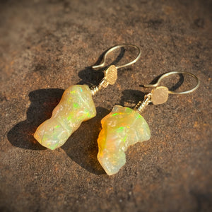 Raw Opal Earrings