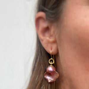 Spinning Baroque Pearl Halo Earrings