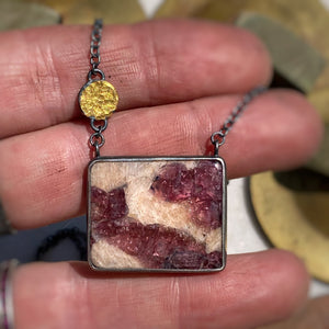Tourmaline in Matrix Necklace with Keum Boo Accent
