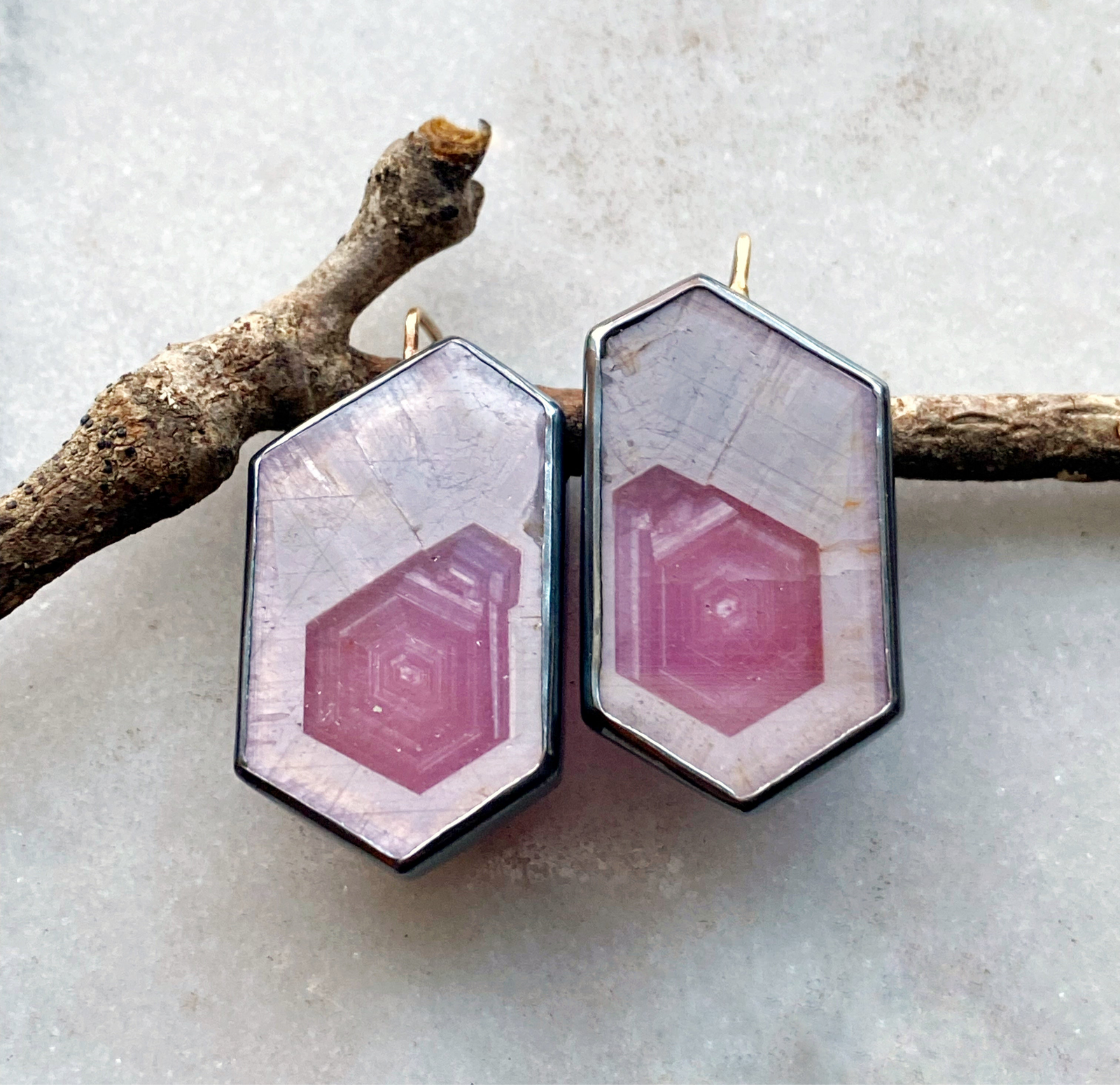 Raspberry Sheen Sapphire Earrings