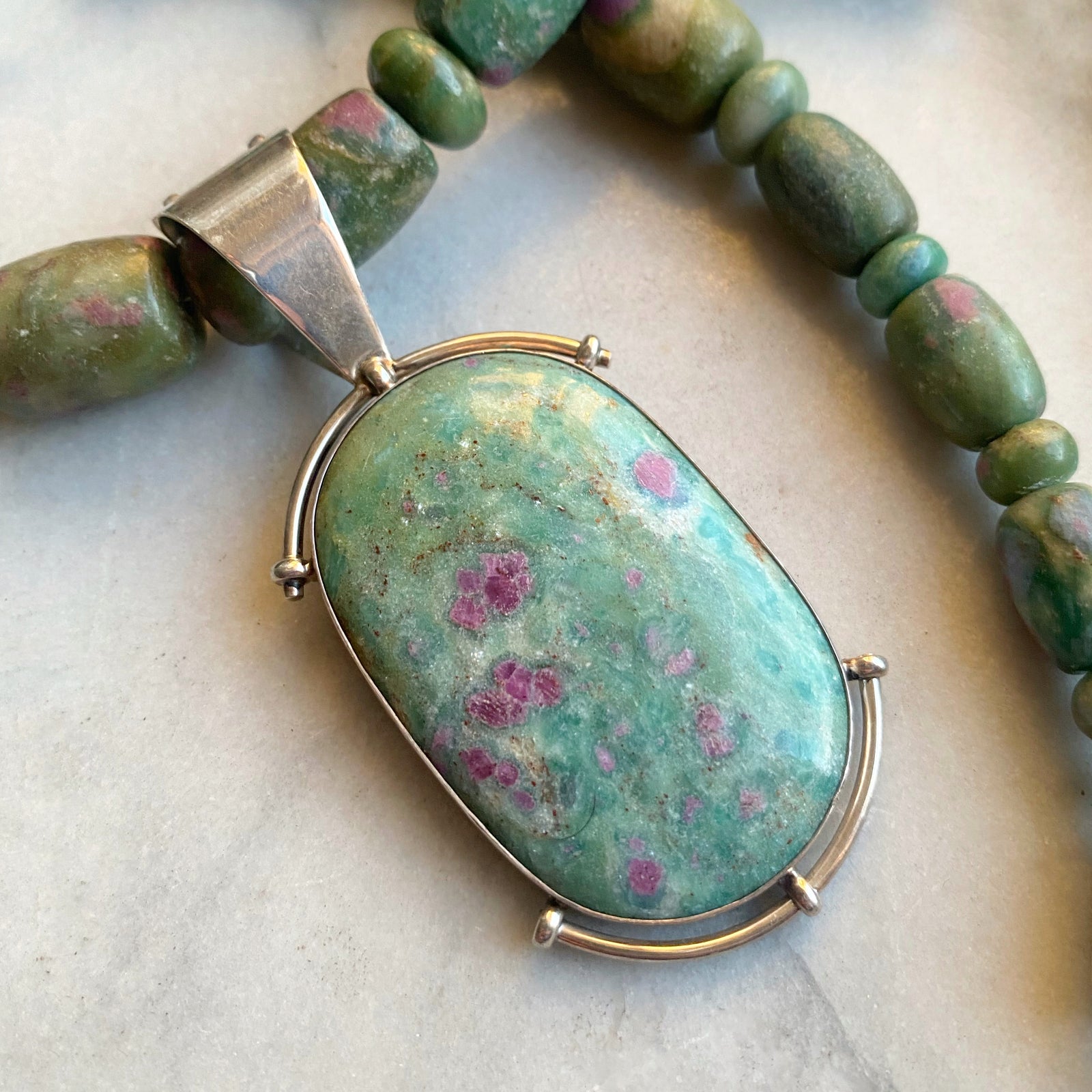 Ruby in Fuschite Necklace