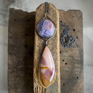 Lace Agate and Mookaite Necklace