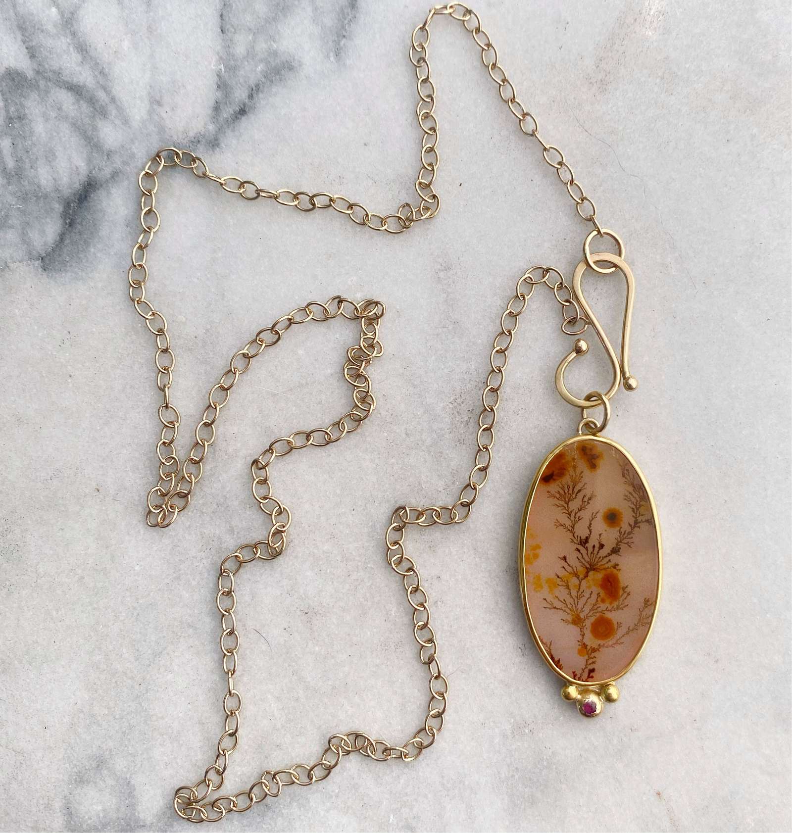 14K Yellow Gold Charmholder on 14K Yellow Gold 2.5mm Open Cable Chain