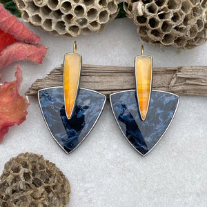 Convertible Montana Agate and Pietersite Earrings