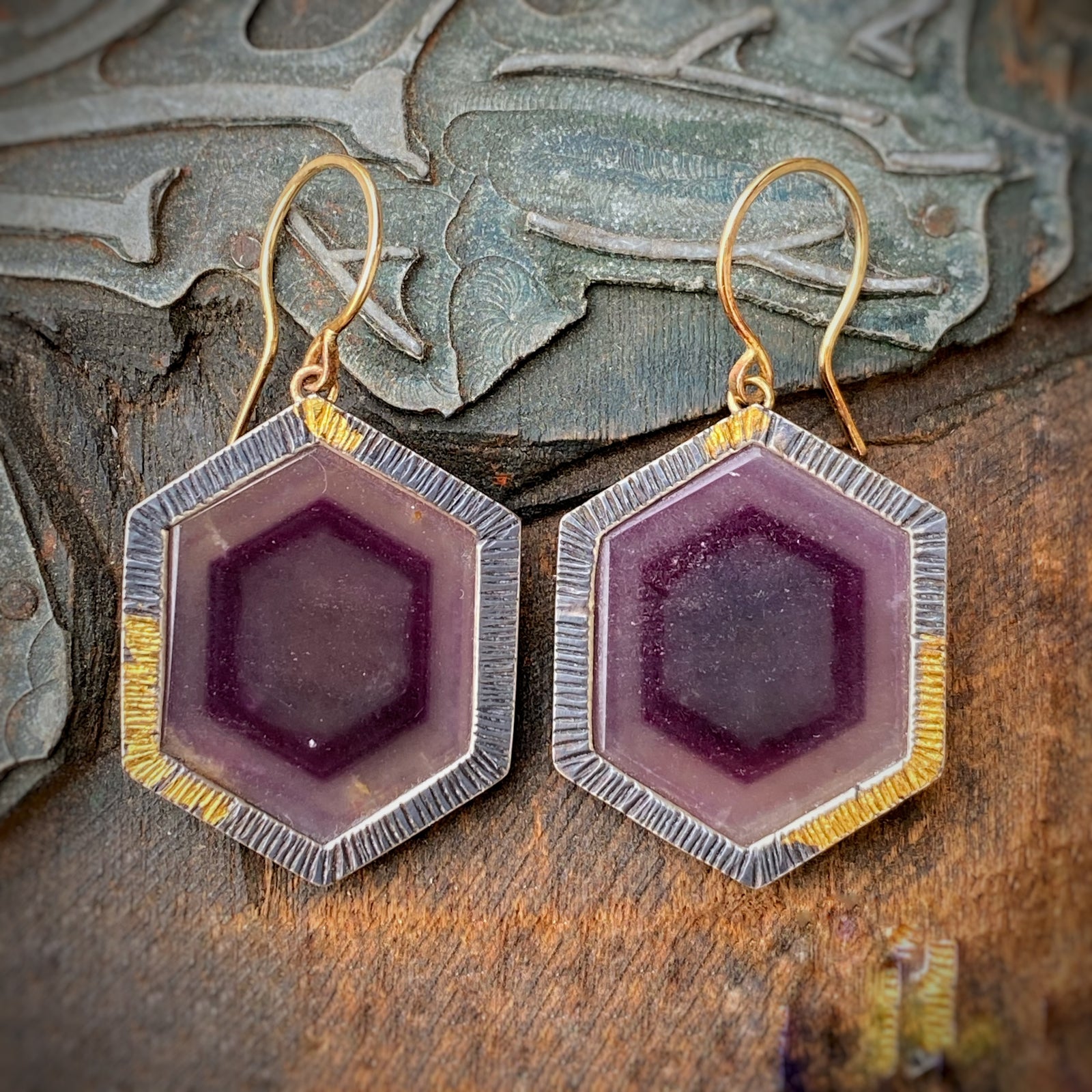 Large Raspberry Sheen Sapphire Earrings