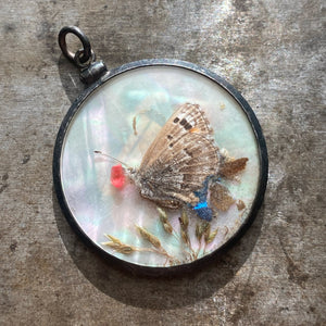Antique Reversible Butterfly/Moth Pendant