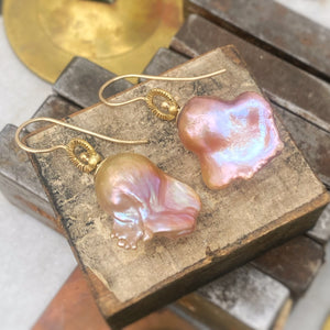 Spinning Baroque Pearl Halo Earrings