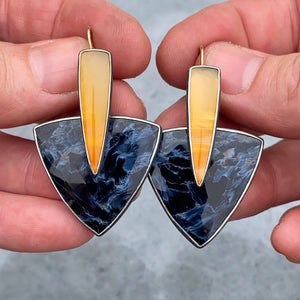 Convertible Montana Agate and Pietersite Earrings