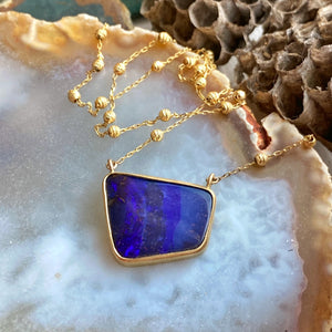Blue Boulder Opal Necklace