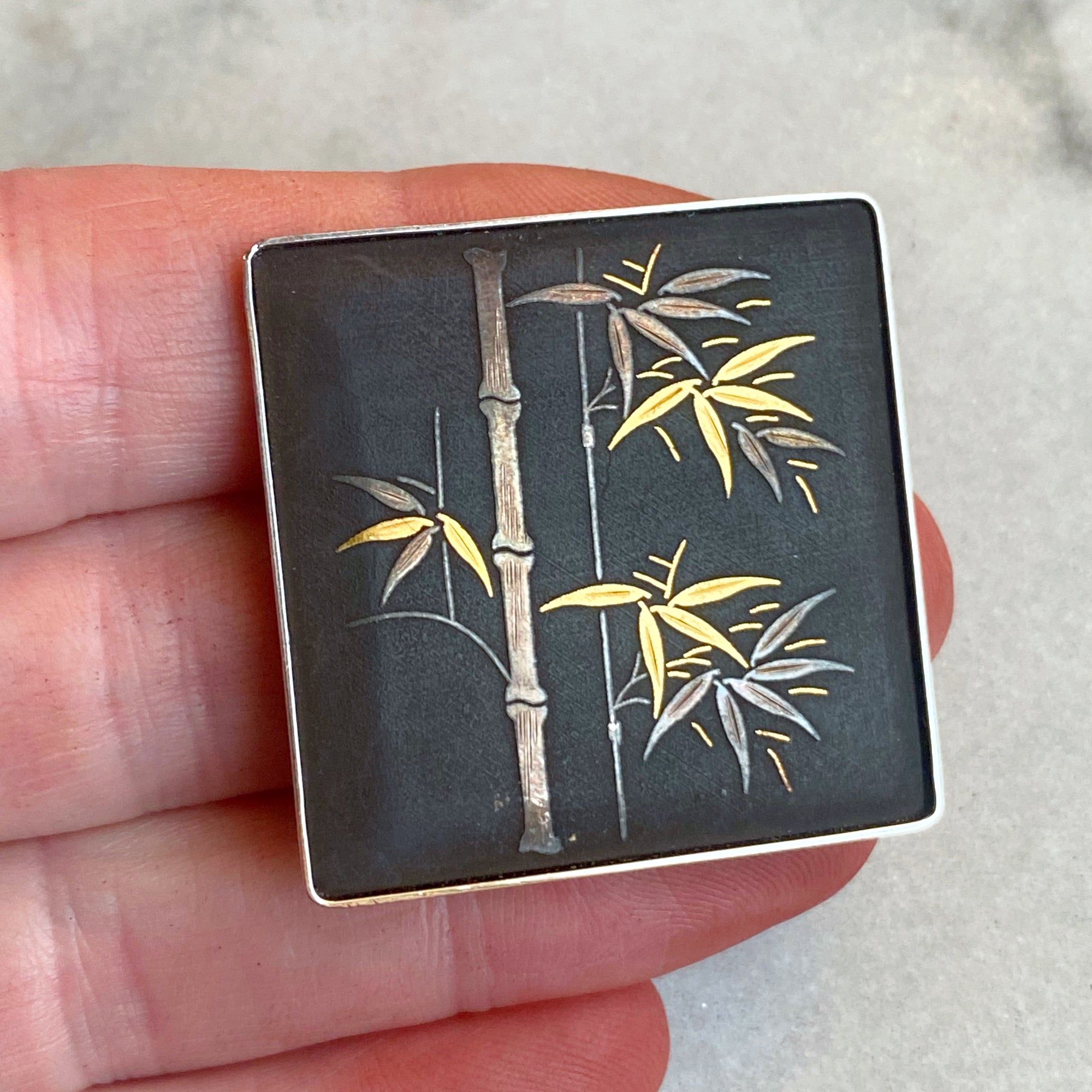 Damascening Bamboo Forest Brooch