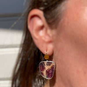 Tourmaline in Matrix Earrings