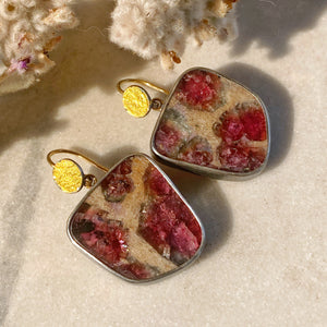 Tourmaline in Matrix Earrings