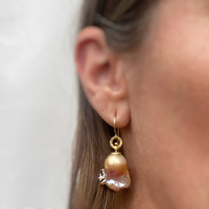 Spinning Baroque Pearl Halo Earrings