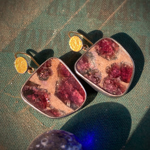 Tourmaline in Matrix Earrings