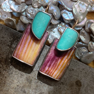Convertible Campitos Turquoise and Spiny Oyster Earrings