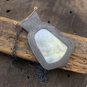 Indicolite Tourmaline and Tourmaline in Matrix Necklace